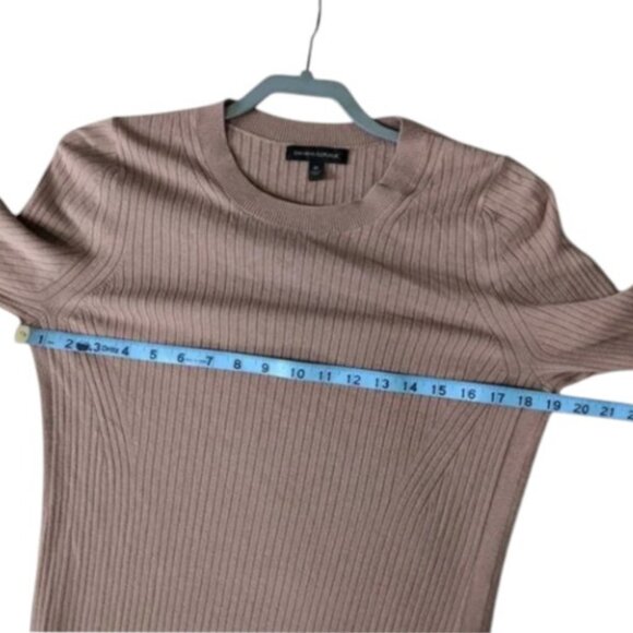 Banana Republic camel tan long sleeve slit midi sweater dress size M - Picture 7 of 8